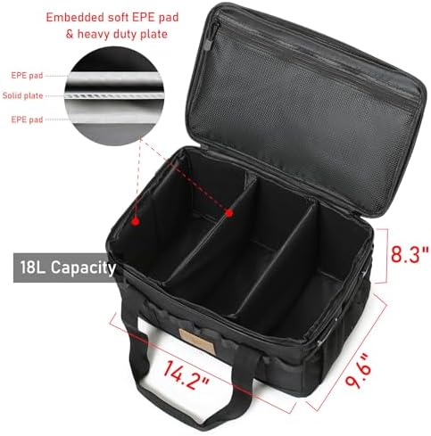 Tactical Camping Storage Bag 18L Utility Tote Bag Camp Kitchen and Trunk Organizer (Black) - Image 2