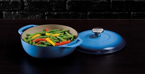 Lodge Essential Enamel Cast Iron Dutch Oven, 3 Quart, Caribbean Blue - Image 3