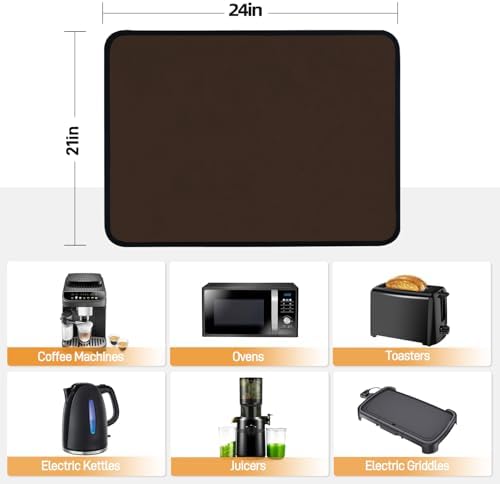 Heat Resistant Mats for Air Fryer on Countertop, 24 x 21in, Brown - Image 4