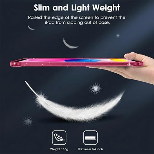 Clear Glitter Pink Case for iPad A16 11th/10th Gen 11/10.9" 2025/22 - Image 7