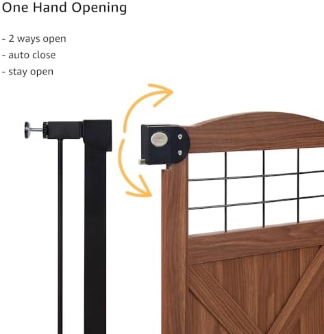 beeNbkks Farmhouse Barn Door Dog Gate, 30" Tall Anti-Trip Pet Barrier - Image 4