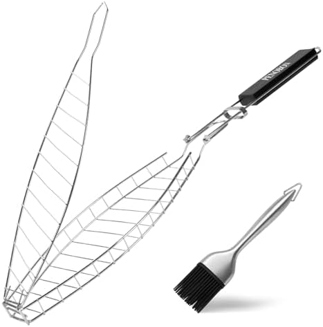 Fish Grill Basket, Perfect for Grilling Whole Fish, Seafood, Vegetables by penobon