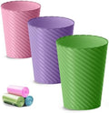 Lysam Bathroom Trash Can 3 Pack, 1.8 Gallon Small Trash Can with Trash Bags by Lysam