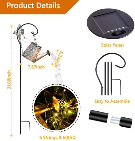 Solar Watering Can Light, Solar Outdoor Decorative,Garden Decor Lights - Image 3
