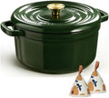Overmont Enameled Cast Iron Dutch Oven - 5QT Pot with Lid Recipe Potholders by Overmont
