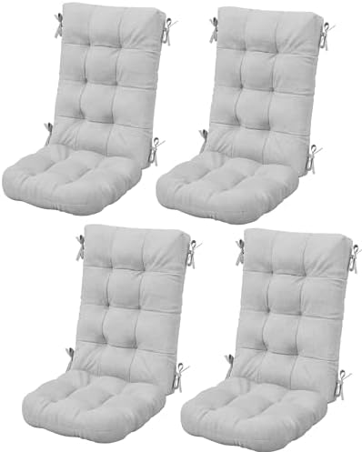 SERWALL HDPE Outdoor Rocking Chair Cushion Set of 4, Gray by SERWALL
