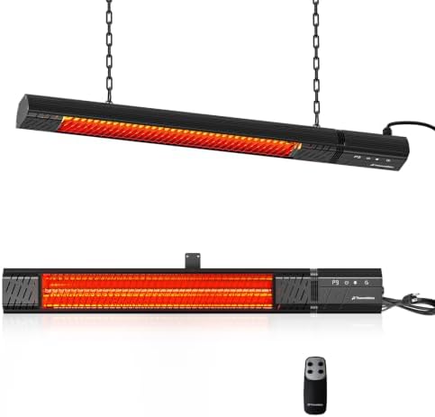 ThermoMate Outdoor Patio Heater 1500W 120V Plug-in, Infrared Carbon Fiber by ThermoMate