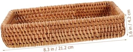 MAGICLULU Woven Rattan Storage Basket for Fruits Bread Lightweight Portable Picnic Weave Organizer for Snacks Design with No Burrs for Events Home Decor - Image 2
