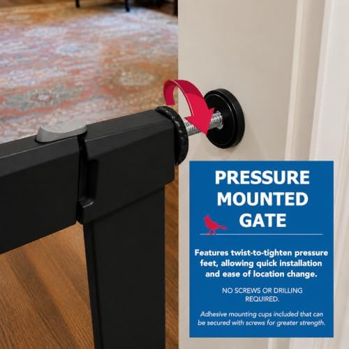 Cardinal Gates PG26.2 Baby & Pet Pressure Gate, Black, 37.75-43.25 in - Image 5