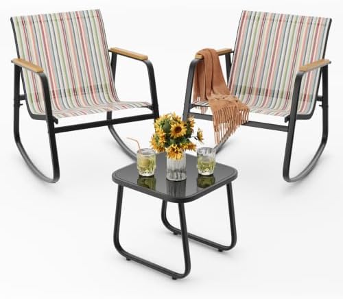 Ahomly 3 Pieces Patio Furniture Set, Outdoor Furniture Set, Stripe by Ahomly