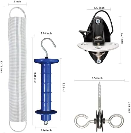 2 Pack Electric Fence Gate Kit, with Spring Gate Handle, 2 Anchor Insulators and 23 Feet Tension Big Spring，for Electric Fence Gate Livestock Fence Agricultural Fencing and Pasture - Image 2