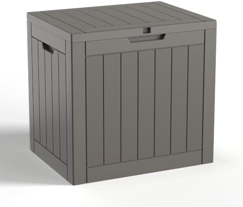40 Gallon Lockable Outdoor Deck Box, Waterproof Weatherproof Resin Storage Container for Patio Cushions, Garden Tools and Outdoor Accessories (Pro Grey) by MAIUSCOLI