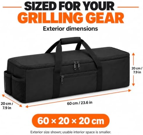 23.6-Inch Grill Utensil Storage Bag for Camping, 900D Oxford - Image 3