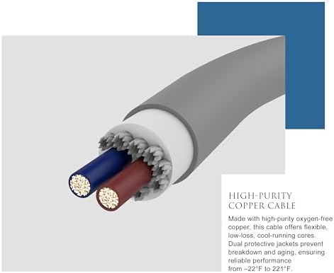 Blütezeit 25ft Power Cable (22AWG 2-Core) for MS650 Swing Gate Opener – Slave Motor Extension with Dual Control-Box Terminals & Inline Splice Connector - Image 5