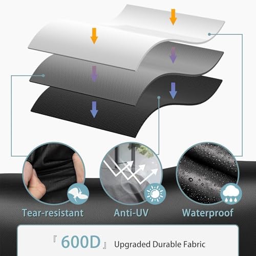 SHINESTAR Griddle Cover for Blackstone 28in Rangetop & 36in Airfryer Combo Griddle, Heavy Duty Waterproof 600D Polyester Fabric Cover with Large Air Vent and Fastening Strap, Black - Image 3