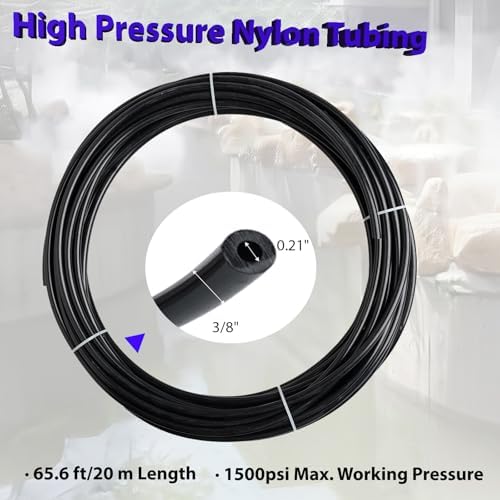 3/8" OD High Pressure Nylon Tubing for Outdoor Misting System 65.6ft/20m Misting Line for Patio Patio Mister for Cooling Water Mister Hose for Umbrella (0.22" ID) - Image 2