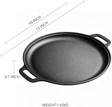 Cast Iron Pizza Pan, Steak Skillet with Handles for Oven, Grill, Stovetop, or Campfire (10 inch) - Image 2