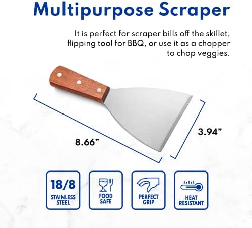 New Star Foodservice Stainless Steel Slant Edge Grill Scraper - Image 7