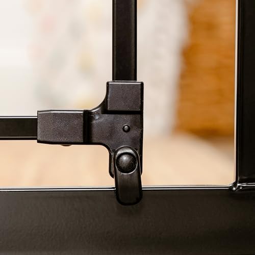 Carlson 29–36.5” Extra Wide Dog Gate with Small Pet Door, Walk-Through Pressure Mounted Metal Indoor Pet Safety Gate, Black, Tested and Trusted by Pet Parents, American Designed, American Owned - Image 6