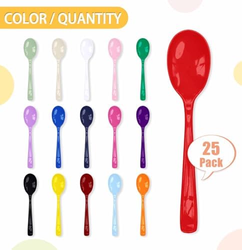 SietDESEO 25 PCS Red Plastic Spoons Disposable Utensils Heavy Duty Red Spoons Disposable Cutlery for Birthday Wedding Baby Shower Bridal Shower Plastic Silverware - Image 4