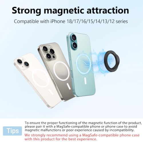 Magnetic Silicone Ring Grip Phone Holder, Rotating Finger Loop Ring Grip Holder, Soft and Portable, Strong Magnetic Attraction, Compatible with Magsafe Phone Case (Dark Blue) - Image 4