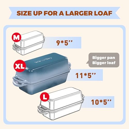 Cast Iron Loaf Pan with Lid, 11x5 Inch 5.8 Qt Sourdough Pan - Image 3