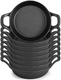 Ziliny 8 Pack Mini Cast Iron Skillets 6.3 x 6.3 x 1.5 Inch Pan Ramekin Set by Ziliny