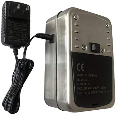 Universal Stainless Steel 304 Dual Use Quiet Battery Rotisserie Motor Cordless for Barbecue Grilling, with Long Wire AC Adapter(1.8meter 70" Length) Work as AC BBQ Cup Turner Motor - Image 5