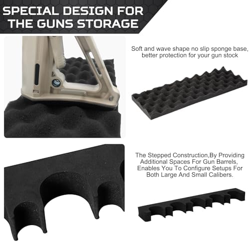 OCQOTAT Gun Rack for Gun Storage, Gun Safe Accessory for Shotguns, Gun Holder in Gun Cabinet, Shotgun Rest, Foam Material with Magnetic Strip and Hook Strip, Gifts for Hunters - Image 4