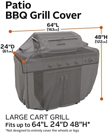 Classic Accessories Ravenna Water-Resistant 64 Inch BBQ Grill Cover, Dark Taupe - Image 4
