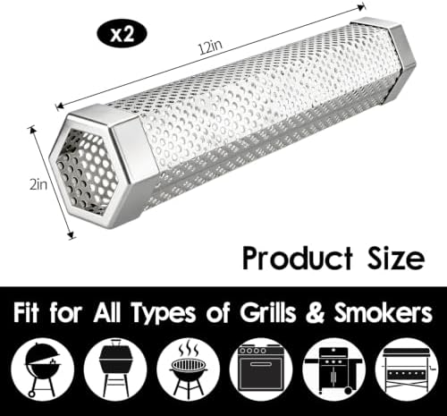 2 Pack 12in Pellet Smoker Tube, for All Grill & Smoker Hot/Cold Smoking - Image 6