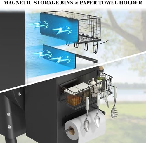 2-Pack Magnetic Storage Bins with Paper Towel Holder for Traeger - Image 3