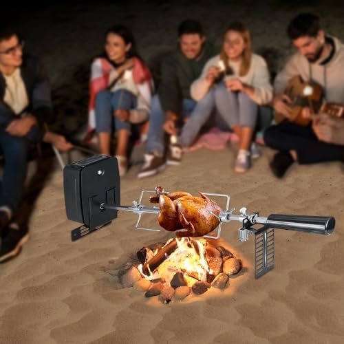 Universal BBQ Grill Rotisserie Kit for Most Gas Grills Charcoal Grills, Rotisserie Accessory Attachment with Stainless Steel Spit Rods - Image 3