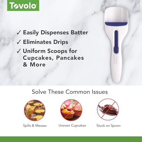 Tovolo Cupcake Scoop Batter Dispenser for Cupcakes Muffins Pancakes & Cookie Dough, Easy to Clean Batter Scoop Slide Dispenses Quicker for Even Size Baked Goods Kitchen Gadget, Deep Indigo - Image 3