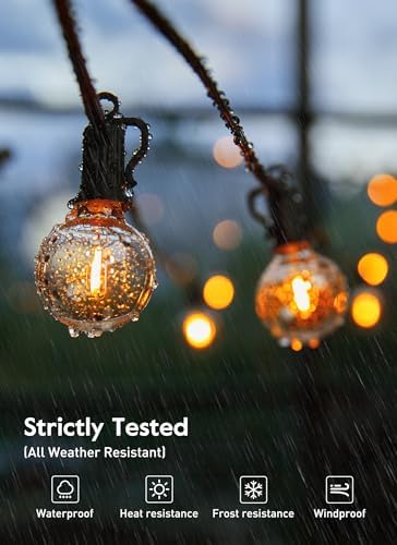 Brightown Outdoor String Lights, 30FT G40 LED IP65 Waterproof Patio Lights - Image 2