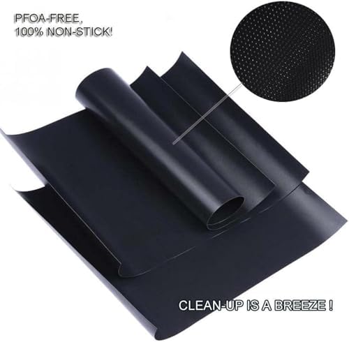 Set of 6 Non-Stick Grill Mats, 23 x 16.5 Inch, Black - Image 4