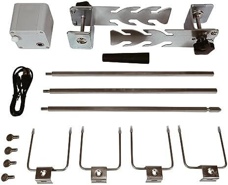 Universal Replacement Rotisserie Kit 5078d USB AAA batteries DC 5V Quick Install Portable Spit Grill Outdoor Camping BBQ Three Heights Adjustable Length Cooking Tool Roaster Accessories Chicken - Image 6