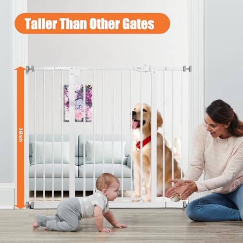 keny 36" Extra Tall Baby Gate for Stairs, 29-42.5" Wide Auto Close Dog Gate - Image 2