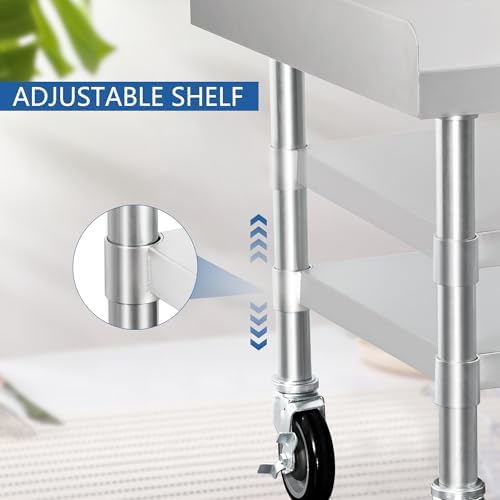 HARDURA Stainless Steel Equipment Stand with Casters 30"X36" - Image 5