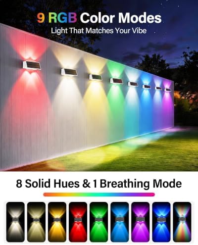 Solar Fence Lights Outdoor, 10 Pack Fence Solar Lights Waterproof - Image 5