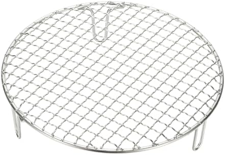 uxcell 9.5 Inch Round Cooking Rack, Stainless Steel Canning Racks with Legs, Barbecue Mesh Grill for Baking Cooling Steaming Cookware by uxcell