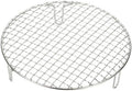 uxcell 9.5 Inch Round Cooking Rack, Stainless Steel Canning Racks with Legs, Barbecue Mesh Grill for Baking Cooling Steaming Cookware by uxcell