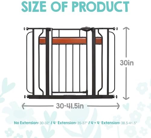 Regalo Safety 30"-41.5" Extra Wide Baby Gate, Bottom of Stairs & Doorways - Image 2