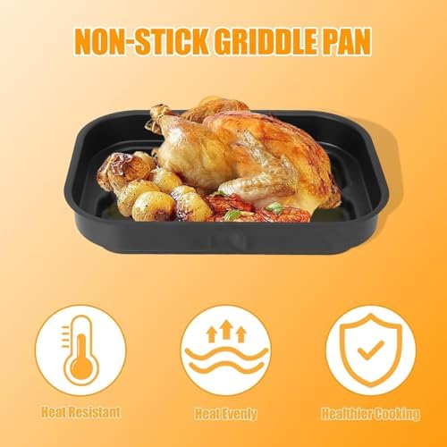 Grill Cooking Pot and Combo Crisper Basket for Ninja Foodi FG551/DG551/DG651 Smart XL 6-in-1 Indoor Accessories Non-Stick Basket & Griddle Pan Replacement & 100 Pack Air Fryer Liners - Image 5