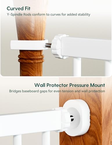 Babelio 26-40" Pressure Mounted Baby Gate for Stairs, PressGuard Dog Gate - Image 6