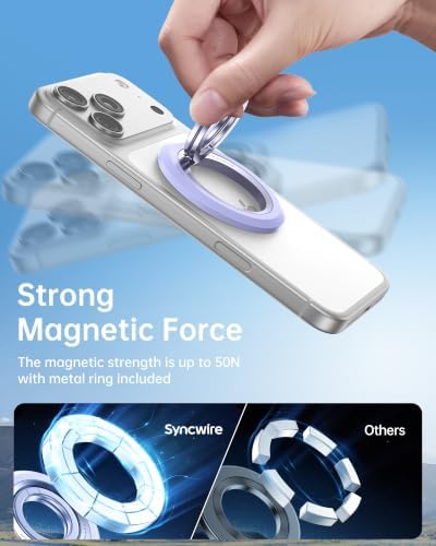 SYNCWIRE Magnetic Phone Ring Holder, for MagSafe Phone Grip Stand Kickstand - Image 6