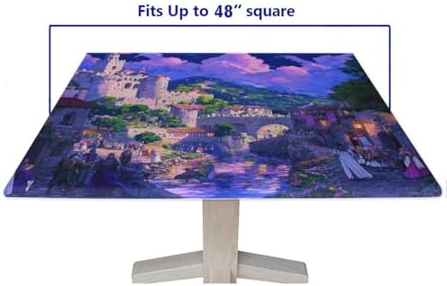 Card Table Fitted Tablecloth, Medieval Fantasy Pattern Printed on Fade Resistant Square Outdoor Table Covers, Suitable for Home Dining Camping BBQ, Fit for 48" x 48" Square Tables - Image 5