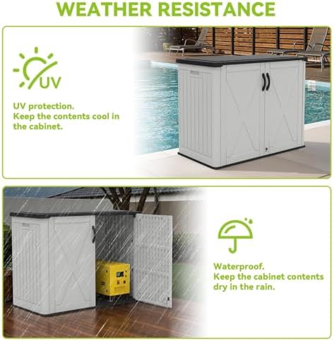 Devoko 26 Cu Ft Resin Outdoor Storage Cabinet, White - Image 6