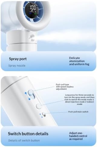 Handheld Turbo Misting Fan with LED Display & Safety Lock - Image 3