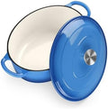 TeamFar Oval Dutch Oven, 5qt Enameled Cast Iron Dutch Oven Pot with Lid by TeamFar